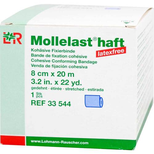 Mollelast haft latexfrei 8cmx20m gedehnt blau - 1