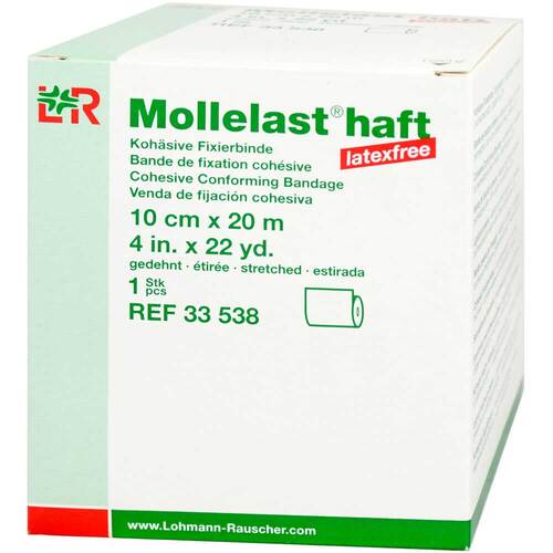 Mollelast haft latexfrei 10cmx20m gedehnt wei&szlig; - 1