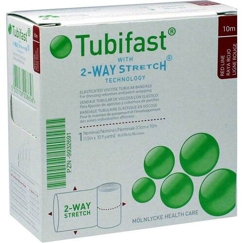 Tubifast 2-Way-Stretch 3,5cmx10m rot Schlauchv. - 1