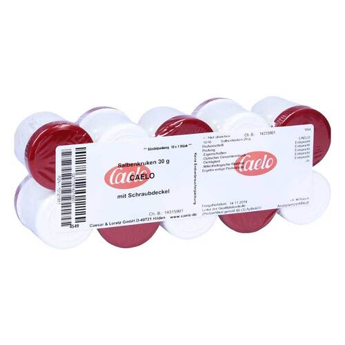 Salbenkruke wei&szlig; 30 g mit Schraubdeckel rot - 1