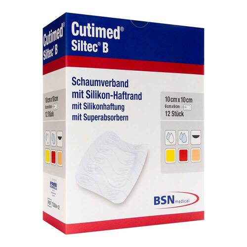 Cutimed Siltec B Schaumverband 10x10 cm mit Haftrand - 1