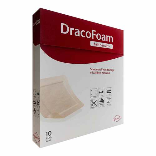 Dracofoam Haft sensitiv Schaumst.Wund.12,5x12,5cm - 1