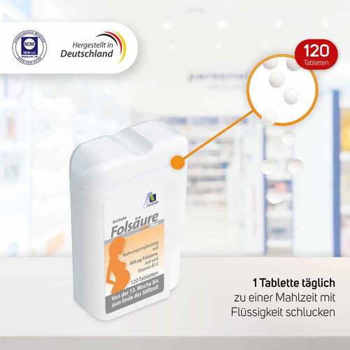 Fols&auml;ure 400 Plus B12 + Jod Tabletten - 5