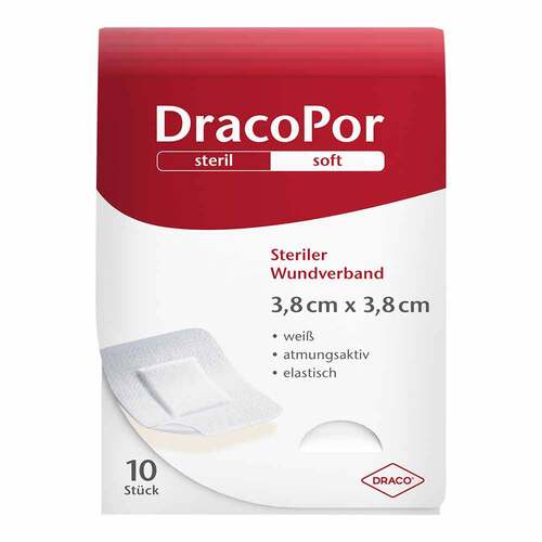 DracoPor Soft wei&szlig; Wundverband 3,8x3,8 cm steril - 1