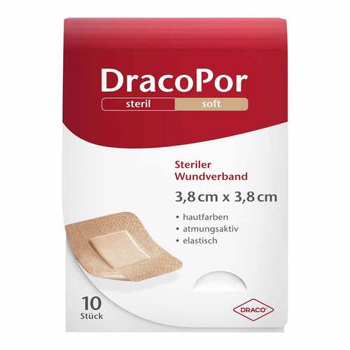 DracoPor Soft hautfarben Wundverband 3,8x3,8 cm steril  - 1