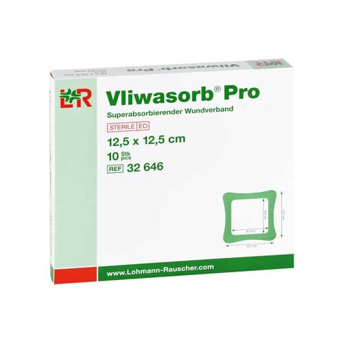 Vliwasorb Pro suberabsorb.Komp.steril 12,5x12,5 cm - 1
