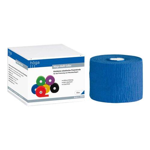 H&ouml;ga Haft Color Fixierbinde 8 cmx20 m blau - 1