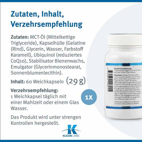 Ubiquinol Coenzym Q10 reduziert 100 mg Kapseln - 6