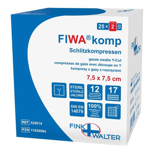 Schlitzkompressen 7,5x7,5 cm steril 12fach - 1