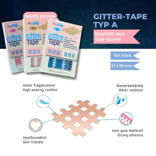 Gitter Tape Acutop Akupunkturpflaster 2x3 cm pink - 3