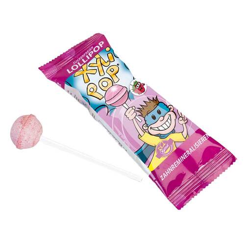 Miradent Xylipop Lolli Zahnpflege Lolli Erdbeere - 1