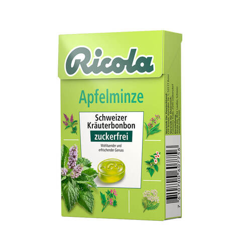 Ricola ohne Zucker Box Apfelminze Bonbons - 1