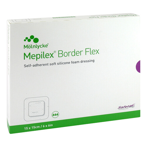 Mepilex Border Flex Schaumverband haftend 15x15 cm - 1