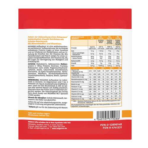 Megamax Aufbaukost Schoko Pulver - 2
