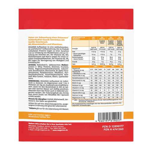 Megamax Aufbaukost Vanille Pulver - 2