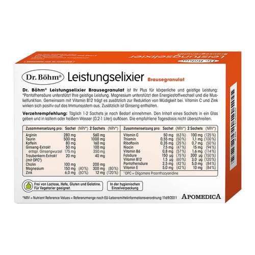 Dr. B&ouml;hm Leistungs-Elixier Brausegranulat - 2