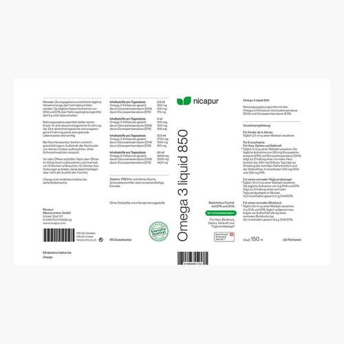 Nicapur Omega 3 liquid 850 Fl&uuml;ssigkeit zum Einnehmen - 2