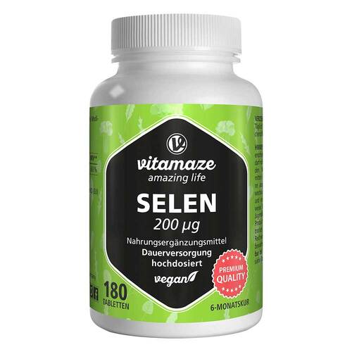 Selen 200 µg hochdosiert vegan Tabletten - 1