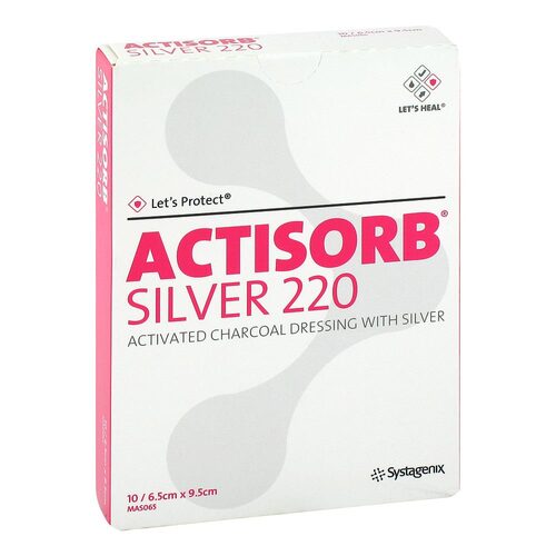 Actisorb 220 Silver 6,5x9,5 cm steril Kompressen - 1