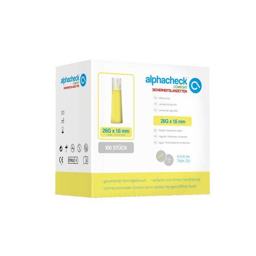 Alphacheck comfort Sicherheitslanzett.26 G 1,6 mm - 1
