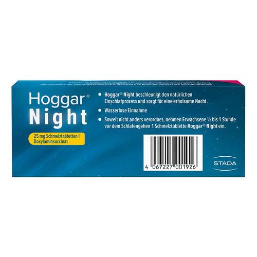 Hoggar Night 25 mg Doxylamin Schlaf-Schmelztabletten - 2