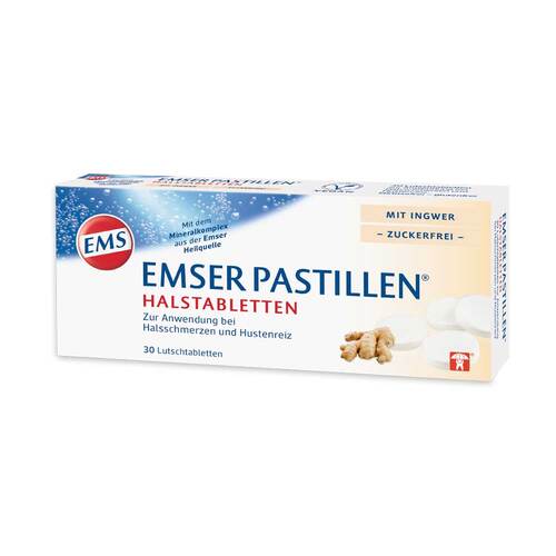 Emser Pastillen Halstabletten mit Ingwer zuckerfrei - 1