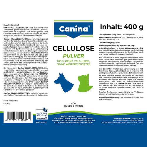 Cellulosepulver Einzelfuttermittel f&uuml;r Hunde / Katzen - 2