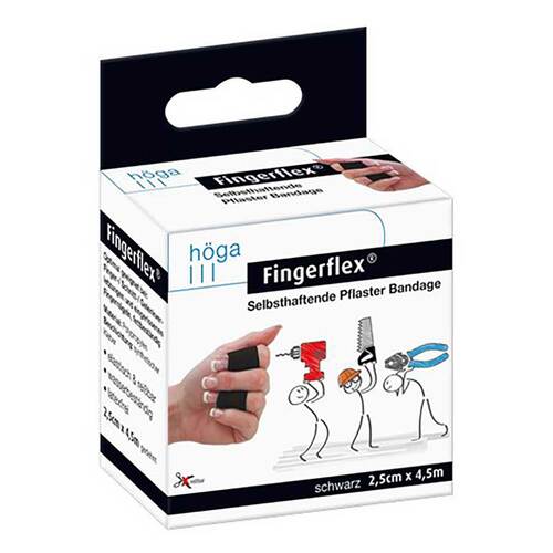 Fingerflex 2,5 cmx4,5 m schwarz latexfrei - 1