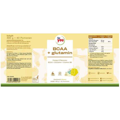 For You Bcca + glutamin Energy &amp; Recovery Zitrone - 2