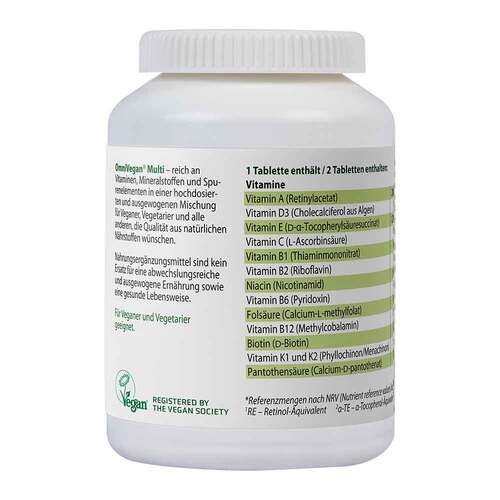 Omnivegan Multi zertifiziert vegan Tabletten - 3