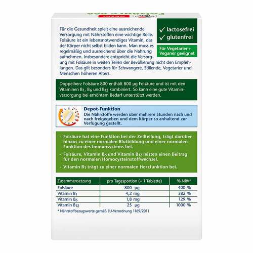Doppelherz Fols&auml;ure 800 Depot Tabletten - 2