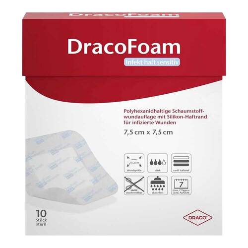 Dracofoam Infekt haft sensitiv Wundauf.12,5x12,5cm - 1