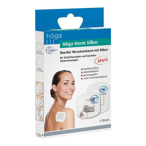 H&ouml;ga-Derm Silber ste.Wundverband mit Silberbesch.2 Gr&ouml;. - 1