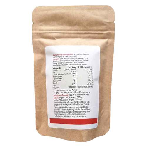 Acerola Vitamin C ohne Zuckersusatz Lutschtabletten  - 2