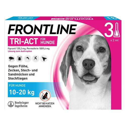 FRONTLINE TRI-ACT gegen Zecke, Floh und fliegende Insekten bei Hunden (10-20kg) - 1