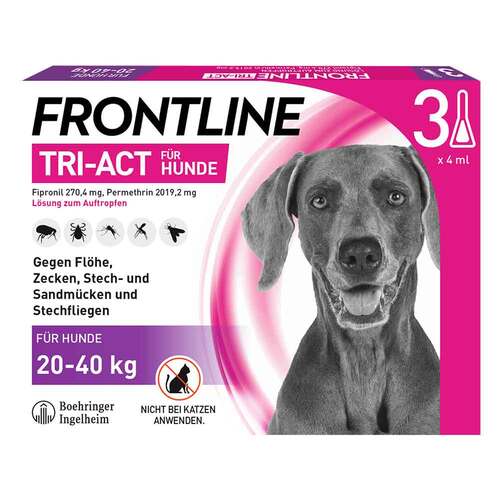 FRONTLINE TRI-ACT gegen Zecke, Floh und fliegende Insekten bei Hunden (20-40kg) - 1