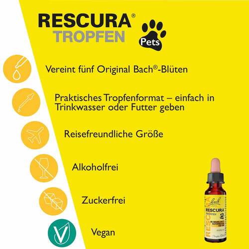 Bachbl&uuml;ten Original Rescura Pets Tropfen alkoholfrei vet. (f&uuml;r Tiere) - 2