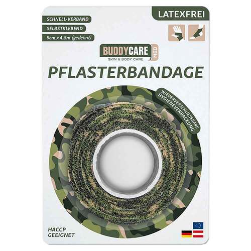 Pflasterbandage latexfrei Buddycare Med gr&uuml;n camo. - 2