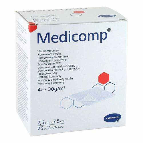 Medicomp Vlieskomp.steril 7,5x7,5 cm 4lagig - 1