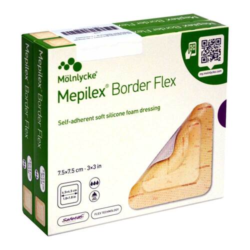 Mepilex Border Flex Schaumverband haft.7,5x7,5 cm - 1