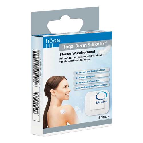 H&ouml;ga-Derm Silikofix steriler Wundverband 3,8x3,8 cm - 1