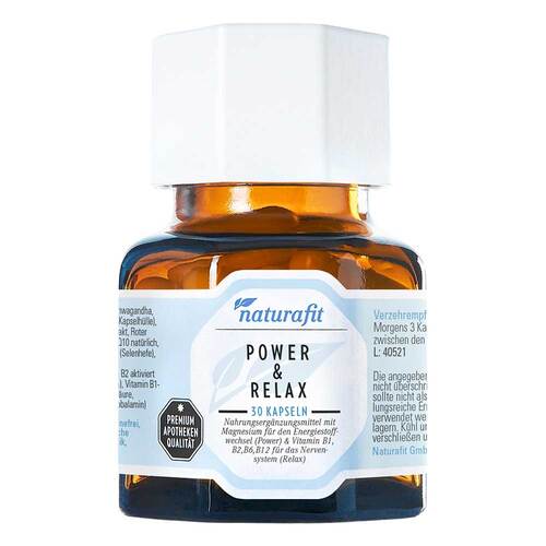 Naturafit Power &amp; Relax Ashwagandha Rhodiola OPC Q10 BVitamin Magnesium Kps. - 1