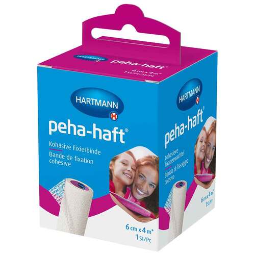 peha-haft® Koh&auml;sive Fixierbinde latexfrei 6 cm x 4 m - 1