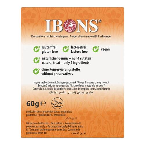 Ibons Ingwer Orange Box Kaubonbons - 2