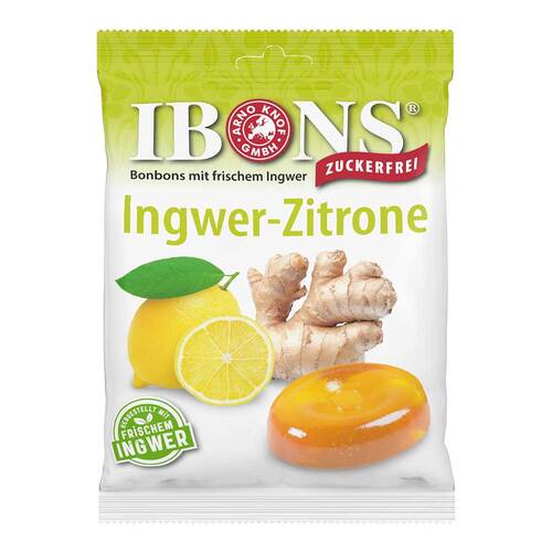 Ibons Ingwer Zitrone ohne Zucker T&uuml;te Lutschbonbons - 1