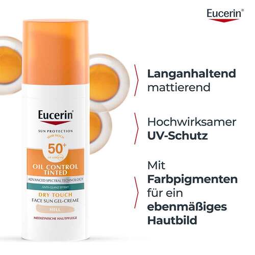 Eucerin Sun Oil Control tinted Creme LSF 50 + hell - 4