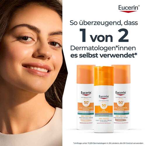 Eucerin Sun Oil Control tinted Creme LSF 50 + mitt. - 7