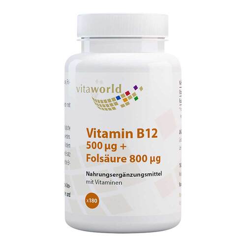 Vitamin B12 500 µg + Fols&auml;ure 800 µg Tabletten - 1