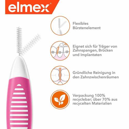 Elmex Interdentalb&uuml;rsten Iso Gr&ouml;&szlig;e 0 0,4 mm rosa - 3