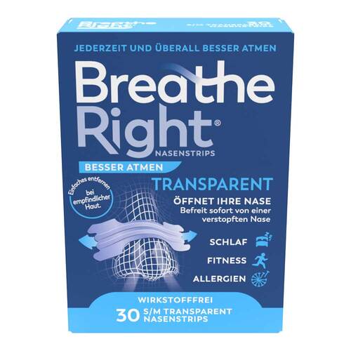 Besser Atmen Breathe Right Nasenpflaster normal transparent  - 1